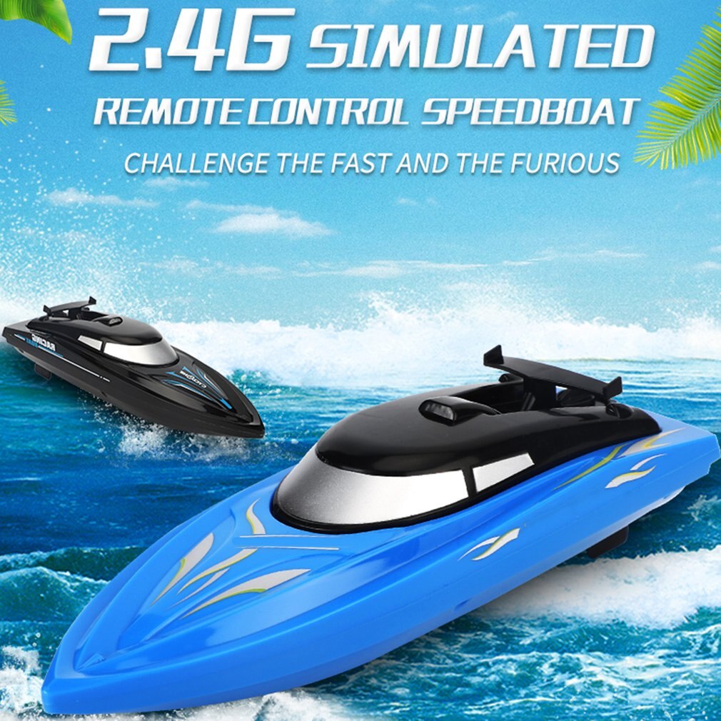 2.4G Remote Control Boat Speedboat Yacht Children Competition Boat Water Toy 30km Per Hour Waterproof Gauge Racing Ship RC Toy