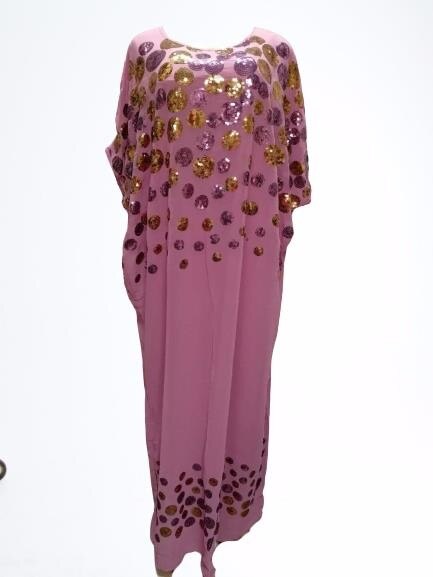 Dashiki Afrikaanse Jurken Voor Vrouwen Afrikaanse Losse 2 Stuk Vrouwen 3/4 Mouw Dashiki Jurk Voor Lady: Roze