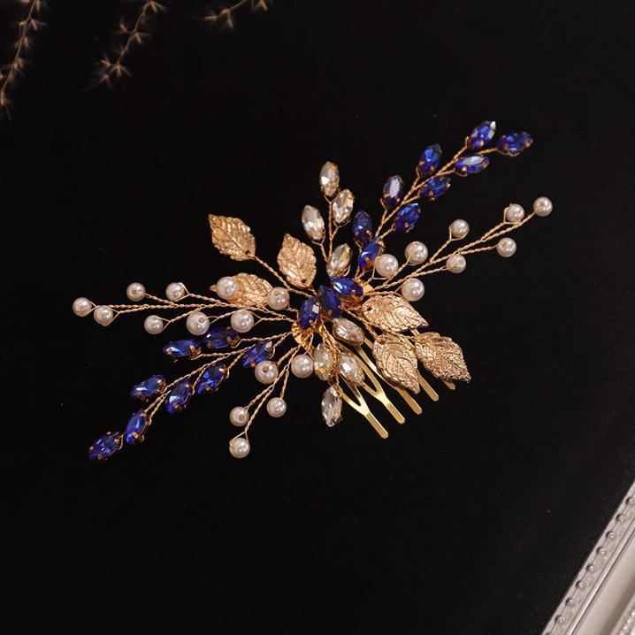 Peigne à cheveux Vintage en strass bleu, accessoires pour cheveux de mariage, pince à cheveux de mariée, bijoux diadème de mariée, ornement de cheveux,: BLEU CIEL