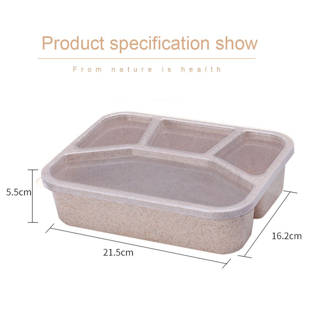 Healthy Wheat Straw Microwave Bento Lunch Box Travel Picnic Food Fruit Container Storage Box for Kids Adult Kitchen Accessories