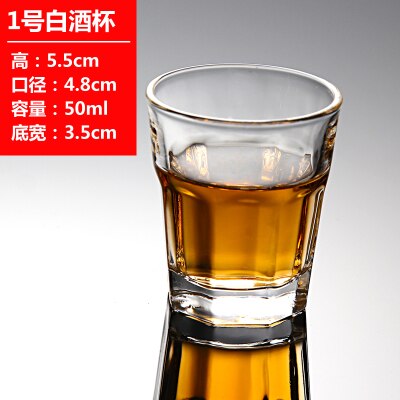 1PCS Mug Crystal Cup Shot Toughened Glass Cup High Spirits White Wine glasses Drinking Thick Bottom Liquor whisky: 01