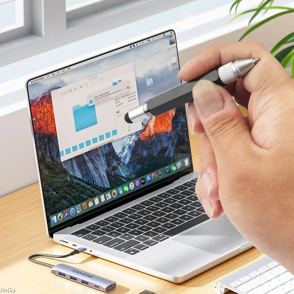 Multifunktionaler Kugelschreiber mit Flachkopf und Kreuzschlitz-Schraubendreher, Lineal, Touchscreen, Stift, Tintennachfüllungen, Schreibwaren