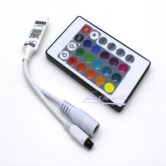 24key IR remote Bluetooth App LED RGB Controller DC5-12V Smart Controller for SMD 2835 5050 RGB LED Strip Lights: white Bluetooth