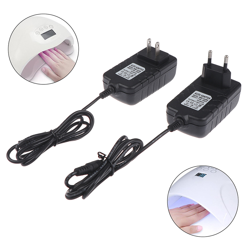 Adaptateur d'alimentation de pipeline DC 24V, chargeur 48W, prise US/EU pour lampe à LED UV, sèche-ongles, prise EU/US, 1 pièce