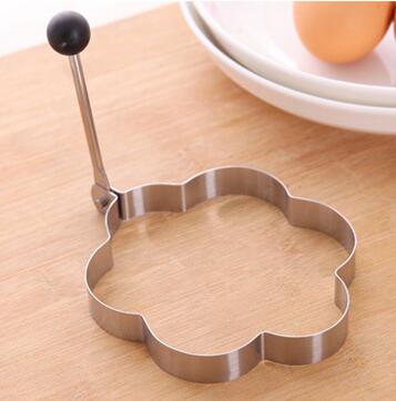 1 pieza barbacoa estrella del corazón huevo Pan torta Mini olla frita cocina utensilios de cocina inoxidable gadget titular Acero inoxidable molde para panqueques: 2