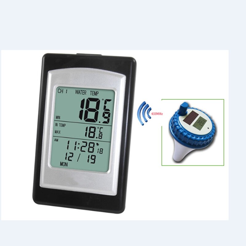 Solar Powered Floating Wireless Electronic Water Thermometer Bathroom Swimming Pool Spa LCD Temperature Monitor IP67 Waterproof