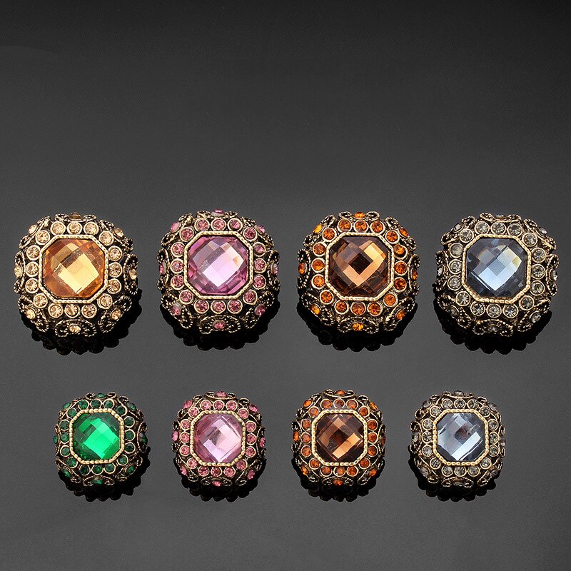 17mm/23mm Square Rhinestone Buttons Sparkling Crystal Glass Stone Craft Buttons DIY Clothes Decoration Sewing Accessories