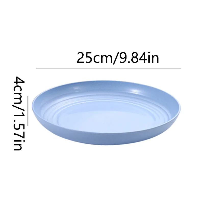 15/19.8/22.5/25cm Wheat Straw Round Plates Salad Dessert Dinner Plate Unbreakable Reusable Microwave Safe Fruit Plate: Champagne