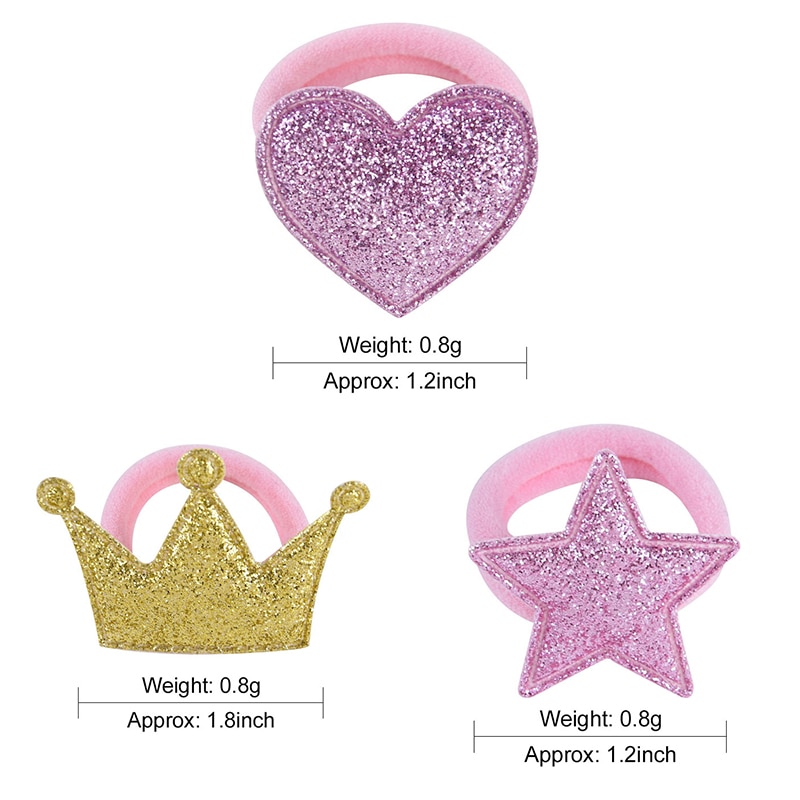Neue 1 Paar Haar Bands Prinzessin Sterne Goldene Elastische freundlicher Krone Haar Seile Einstellbare Baby Kopfschmuck Herz Haar Zubehör