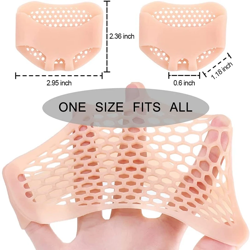Silikon-Vorfußpolster für Frauen, hohe Ferse, Schmerzlinderung, Einsätze, atmungsaktive Fußpflege-Pads, halbe Schuheinlegesohle, Kissen, Zubehör