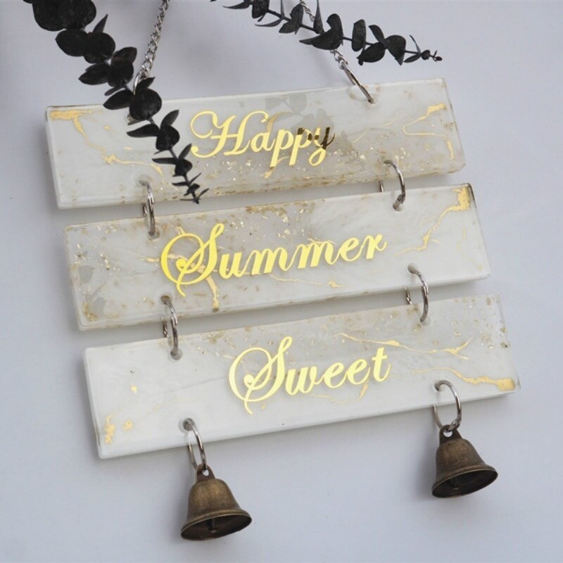 1 Set Handmade Clear Silicone Indicator Signs Welcomes Card Epoxy Resin Mold DIY Door Number Plate Resin Mold Art Crafts Tools