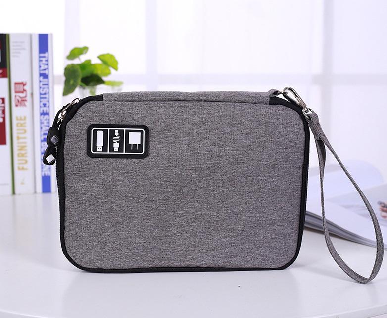 Travel Cable Bag Portable Digital USB Gadget Organizer Charger Wires Cosmetic Zipper Storage Pouch Kit Case Accessories Supplies: Small black