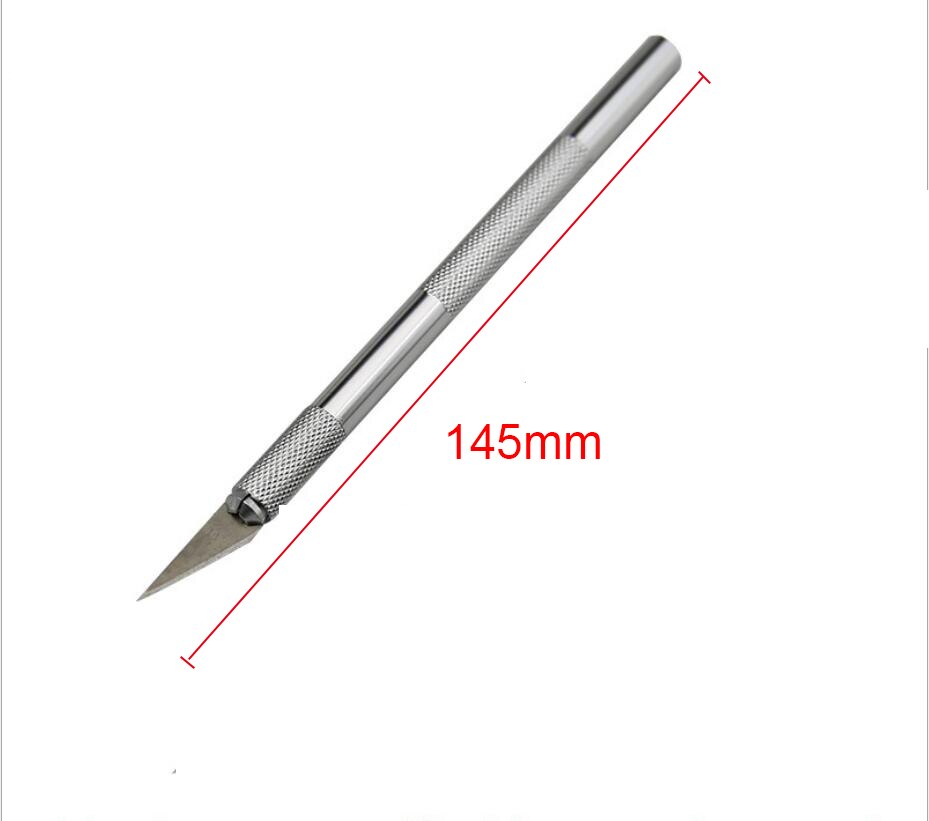 Cuchillo de hoja de bisturí con mango de Metal para cortar papel y madera, utensilio de utilidad para manualidades, suministros de corte y grabado, 1 Juego