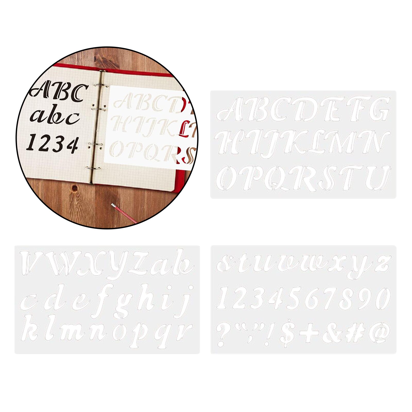 3 Pcs Letter Stencils for Painting on Wood Alphabet Stencils Template Art Craft Tools