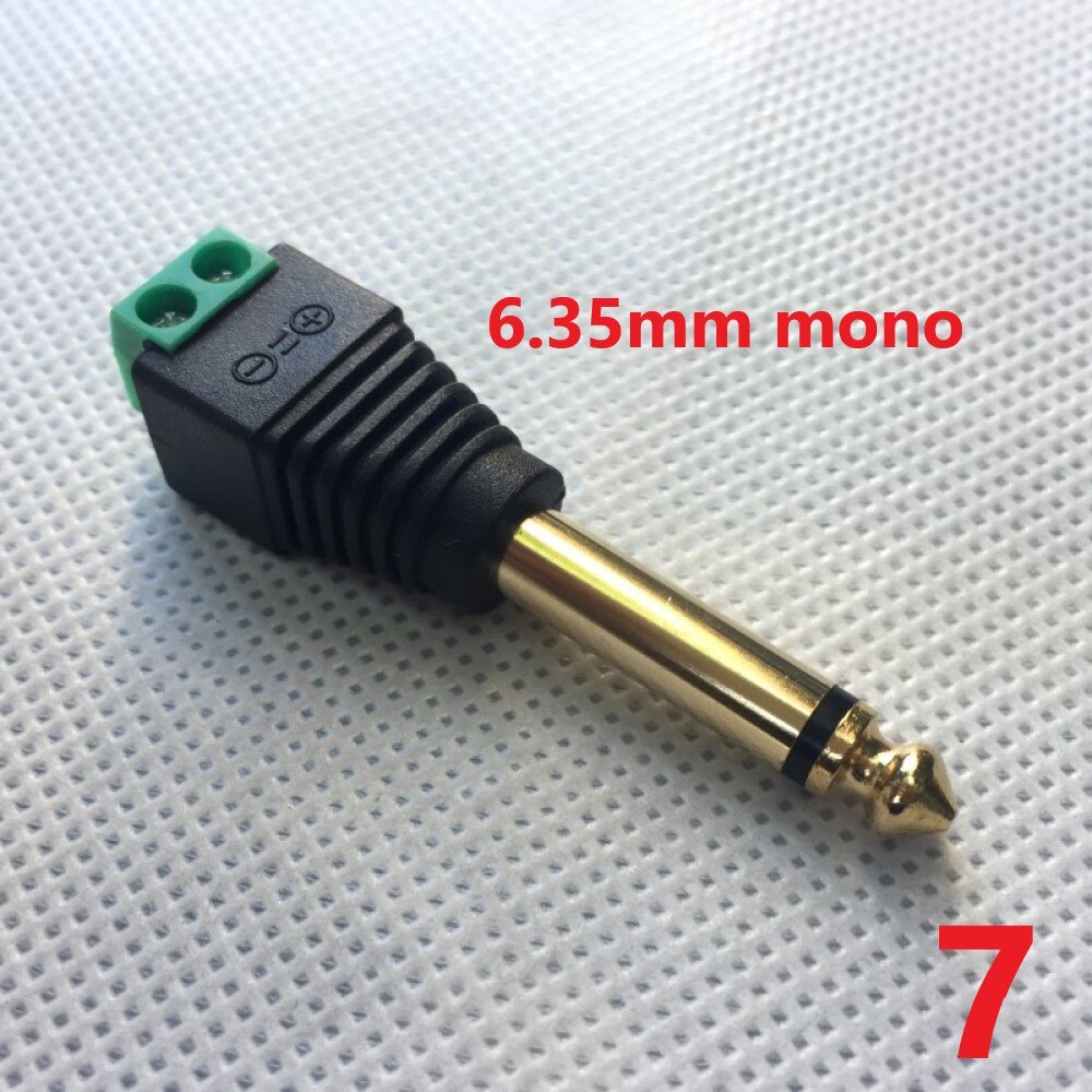 2.5mm 3.5mm 6.35mm 3/32 " 1/8 " 1/4 " jack stereo hane hona video av balun skruv 2 poler 3 poler 4 poler terminal kontakt kontakt: 6.35mm mono hane