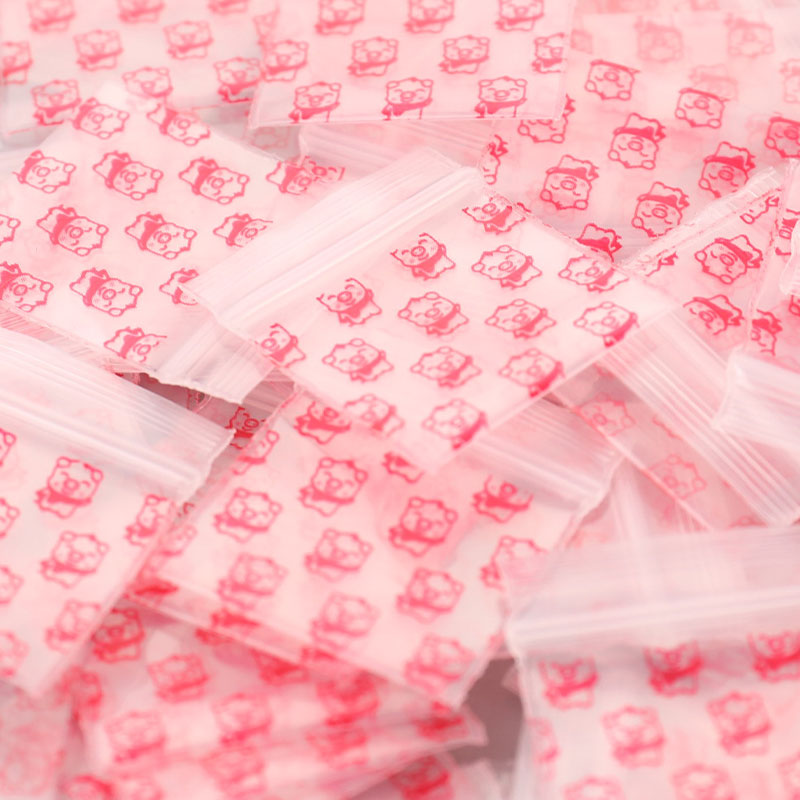 Mini bolsas con cierre de cremallera para piezas, bolsas de plástico para embalaje de pastillas, novedad de 100