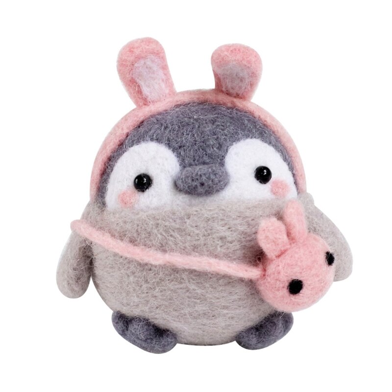Cute Animal Cartoon Wool Doll Felt Craft DIY Unfinished Poked Handcraft Kitting R9JC: D