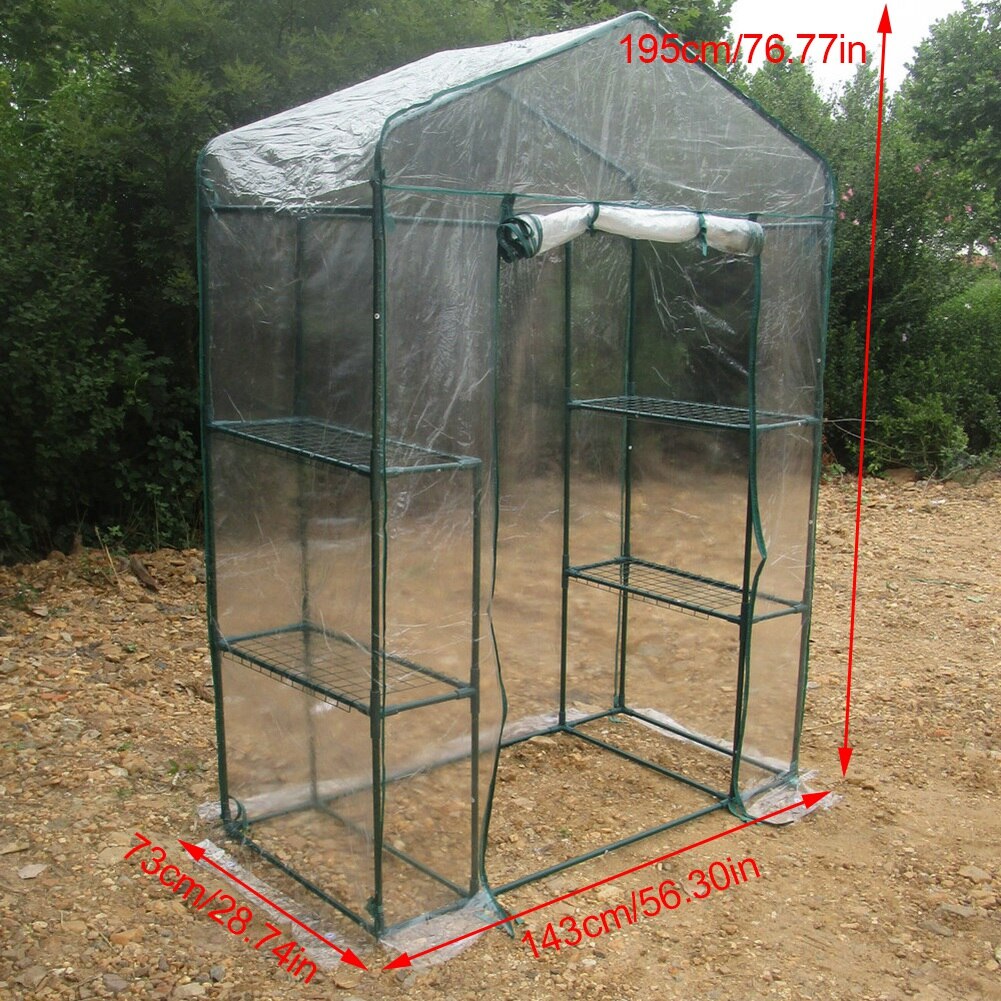 Casa verde portátil para jardim, estufa, flores, plantas, jardinagem, ar livre, ferramenta para manter o calor, sala de sol, 143x73x195cm