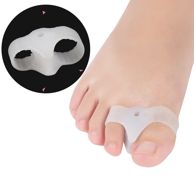 10Pairs Separateur Orteil Toe Separator Gel Foot Fingers Thumb Valgus Protector Two Hole Bunion Adjuster Hallux Valgus Guard