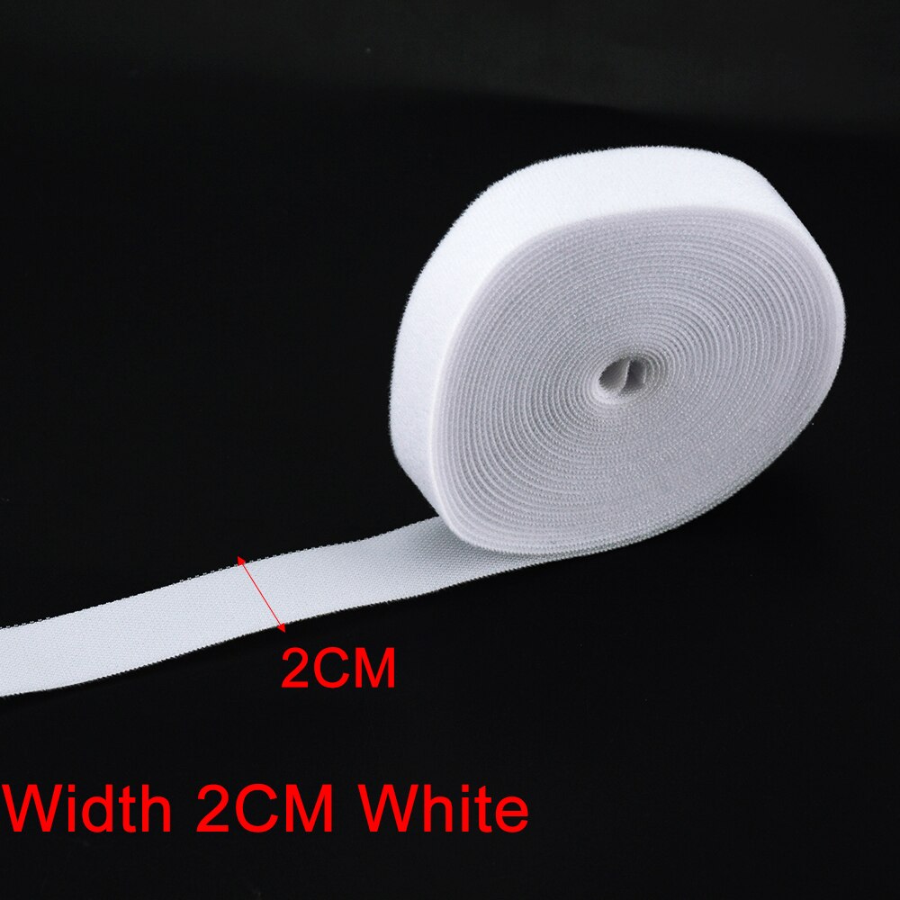 5M/Roll 2 Cm Breedte Plastic Magic Zelfklevende Tape Terug Naar Klittenbandsluitingen Diy Nylon Kabel clip Ties Wire/Desktop Management: White Wide 2CM