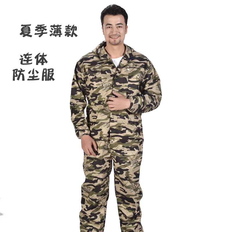 Summer thin Work overalls Male Labor protection Camouflage Jumpsuit Plus Size Tooling Uniform workwear one piece Coveralls 61406: 2 / XL