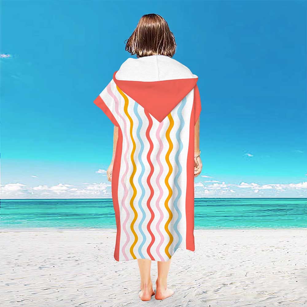 Surfponcho, waterabsorberende capuchon, microvezel strandlaken, badhanddoek, zwemhanddoek, wetsuit poncho voor volwassenen: Bruin
