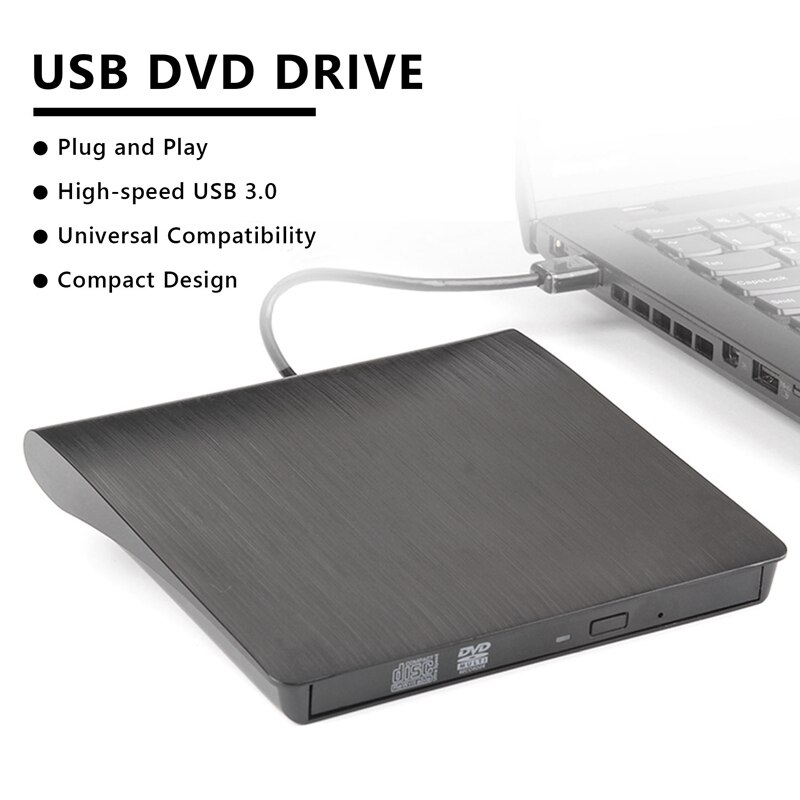 External Cd Dvd Drive With Case Usb 3.0 Optical Drive Portable Slim Cd Rw Rom Drive Player Burner Writer Rewriter High Speed For