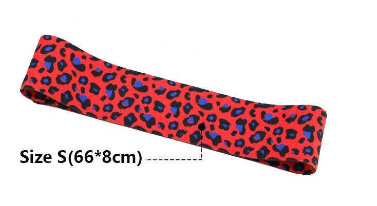 1Pcs Leopard Patroon Hip Weerstand Bands Verschillende Maten Booty Spier Training Loop Cirkel Bands Stof Latex Mini Glute: Red-S 90lbs