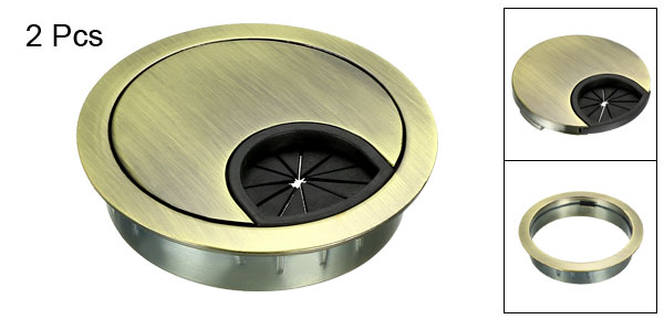 uxcell 2pcs Cable Hole Cover 50-80mm Zinc Alloy Desk Grommet for Wire Organizer Bright Silver/Black/Bronze/Sliver/Red Bronze: Bronze 53mm