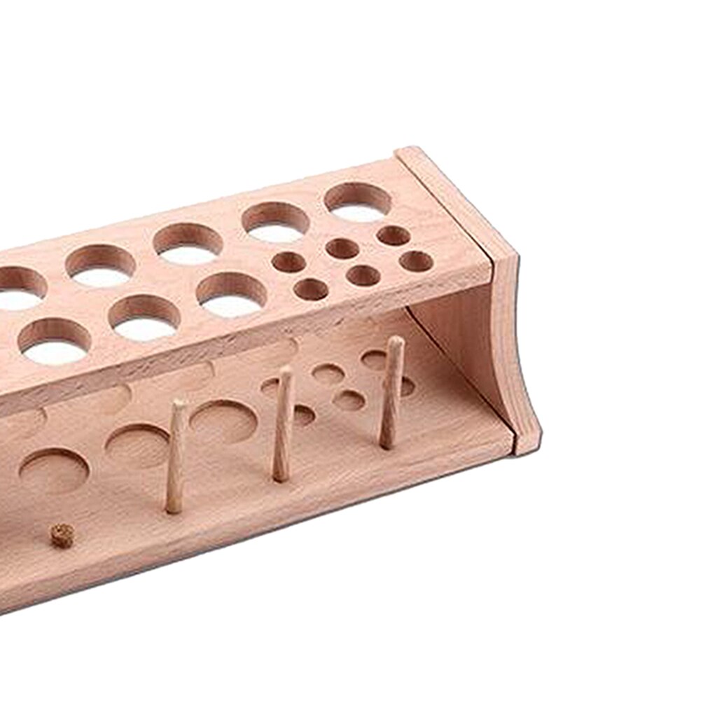 DIY Leather Craft Wood Tool Rack Wooden Stamp Punching Stand Holder Organize Box