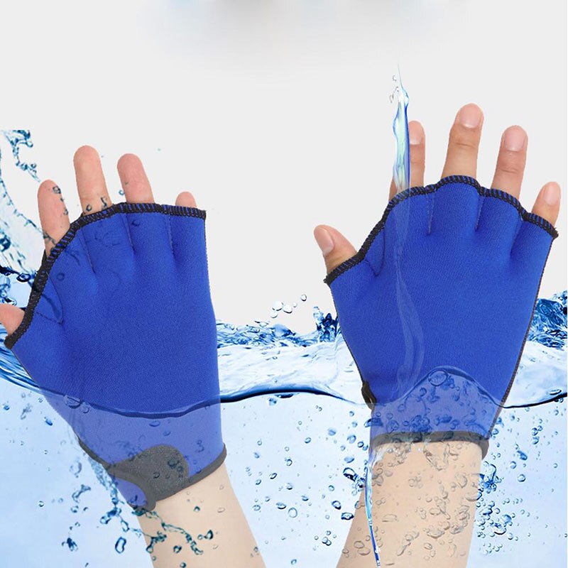 1 paar Schwimmen Handschuhe Aquatische Fitness Wasser Widerstand Trainings Paddle Halbhand Mitten Hand Werkzeug Multi-größen Aerobic Klassen