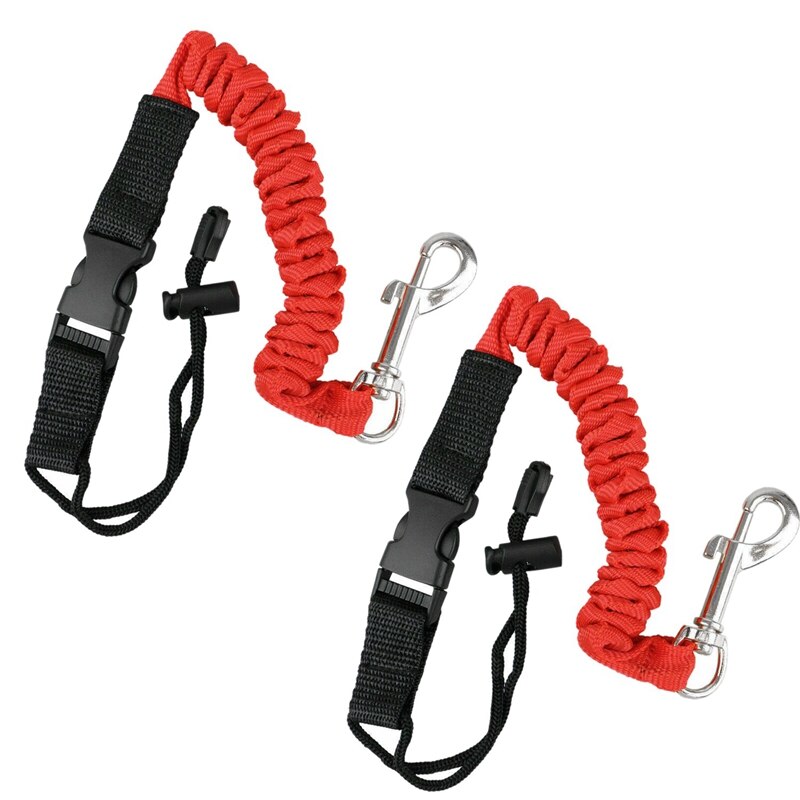 2 Stuks Kajak Peddel Leash Lanyard Veiligheid Staaf Lanyard Hengel Pole Vaste Leash (Rood)