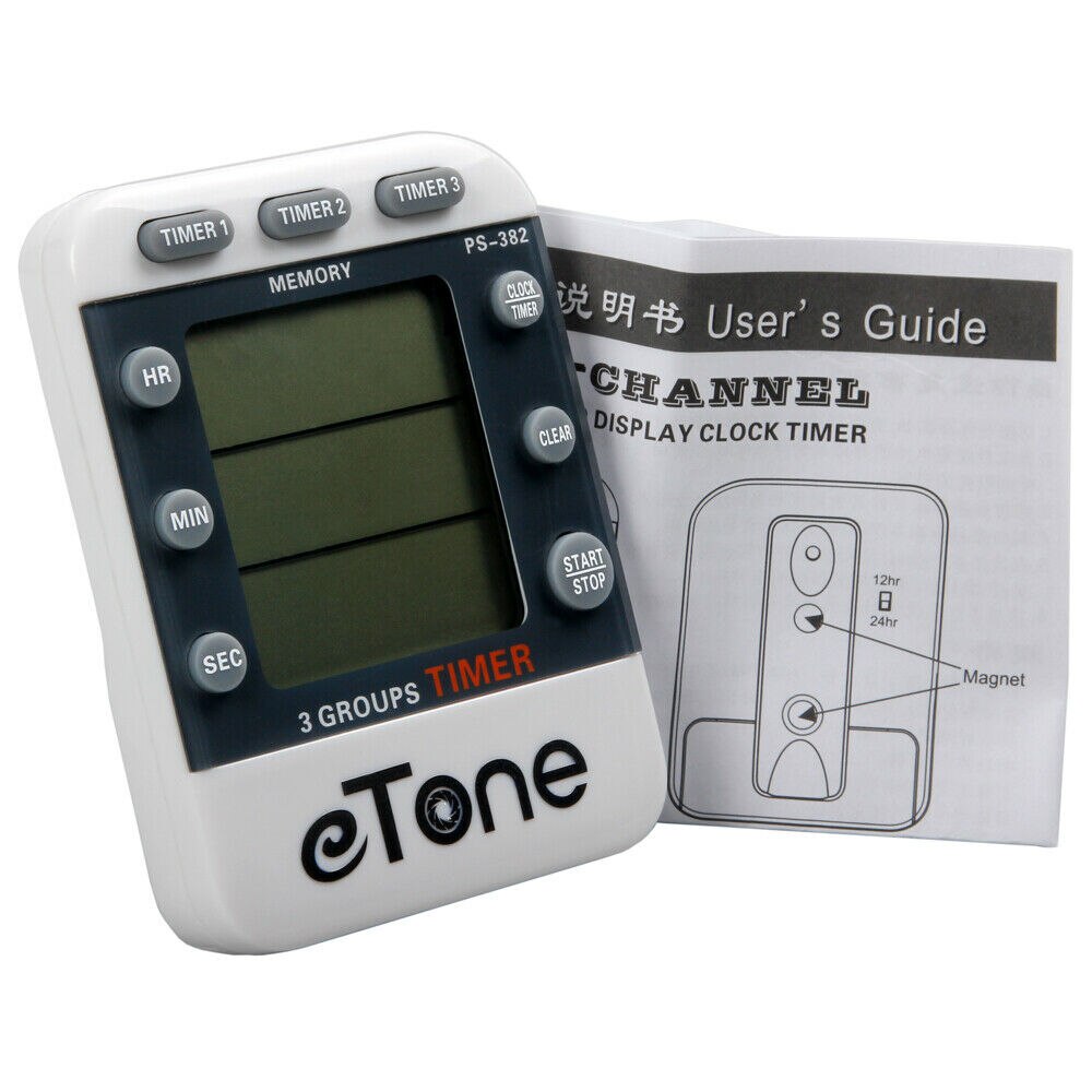 eTone 3 Channel Triple Darkroom Timer Counter Film Developing Countdown Clock