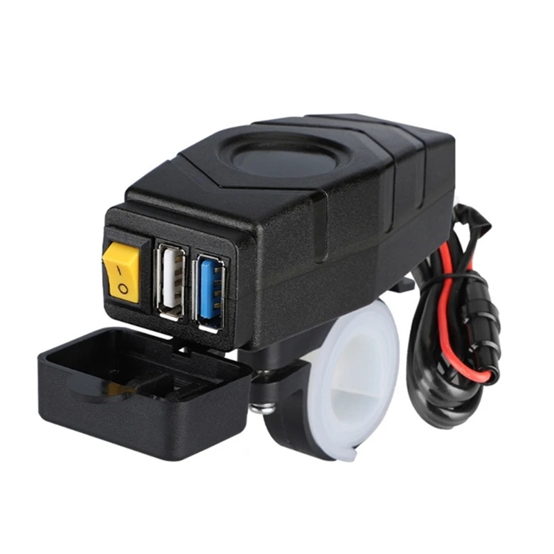 C1fb 20-80v elcykelstyr usb-oplader 24v 36v 48v 60v qc3.0 hurtigopladeradapter nem installation: Rød