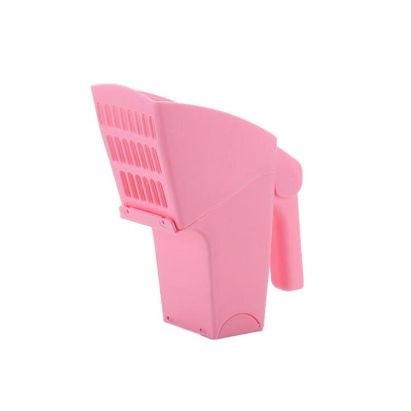 Paletta per lettiera integrata per lettiera per gattini scoop con sacchetti per rifiuti raccoglitore per animali domestici in plastica portatile forniture per la pulizia del gatto: rosa