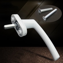 White Window Handle W/Screws Crank 2-Point Linkage Safety Lock Locking Latch