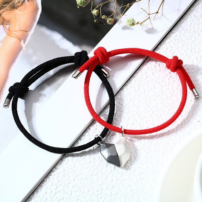 2 sztuk magnetyczny naszyjnik dla par dla kobiet złamane serce odległość para wisiorek urok prezent na walentynki 2022 kochanka biżuteria kołnierz: Heart Bracelet 1