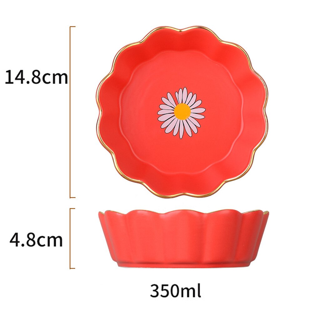 Phnom Penh miseczka ceramiczna zastawa stołowa koronka ze wzorem stokrotki salaterka miska deserowa wielobarwność robić gospodarstwa domowego DNJ998: czerwony