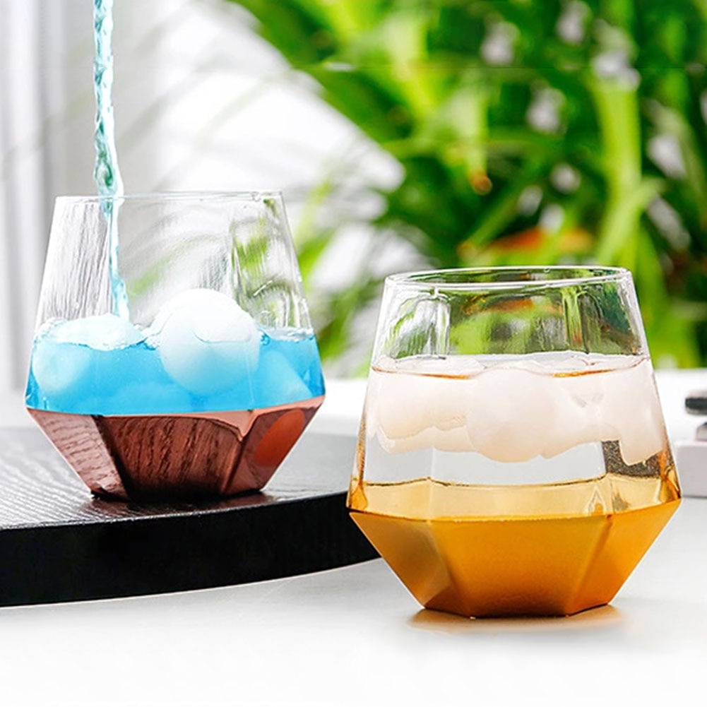 300ml Diamond Shape Glass Cup Bar Restaurant Water Whisky Cocktail Coffee Mug Crystal Wine Glass Kitchen Drinkware