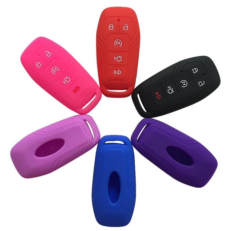 Silica Gel Flip Key Cover Cap for FORD EDGE EXPLORER Fusion Mustang F150 for Lincoln MKZ MKC Keys Case for Keychain Alarm