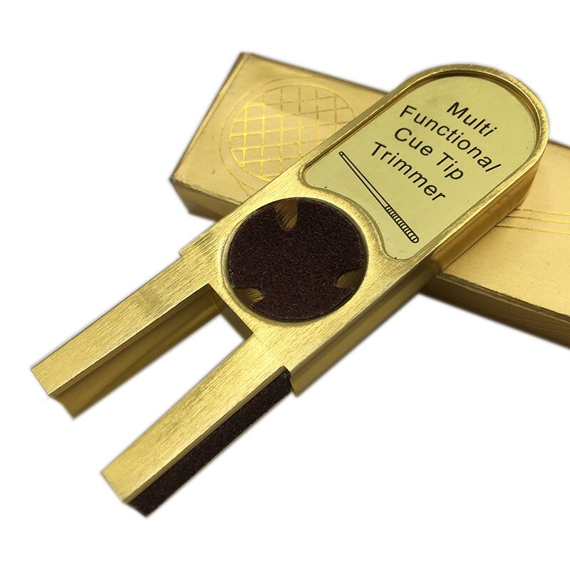 U shape Golden Brick Ultimate Tip Tool /Multi functional cue tip Trimmer billiard pool cue tools accessories