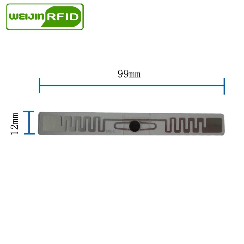 Rfid-tagg uhf-dekal fordonsstrålkastare epc 6c 915 mhz 868m 860-960m m4qt 50 st rivsäker självhäftande passiv rfid-etikett