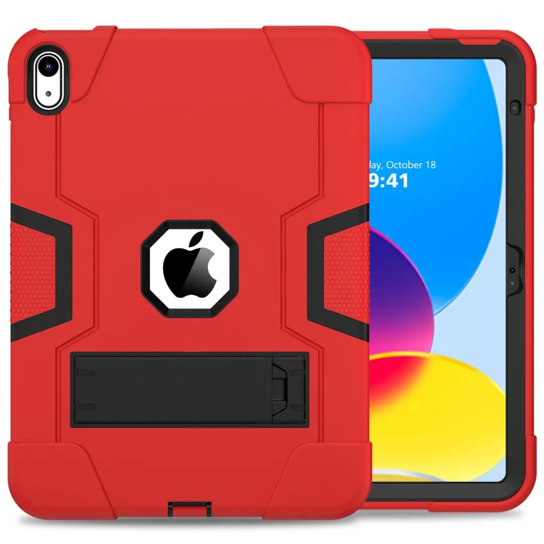 Para Apple IPad 11th Gen A16 2025 Funda con soporte de armadura Funda para IPad 10th 2024 Airbag protección a prueba de golpes carcasa soporte para tableta: ELEVEN / Rojo