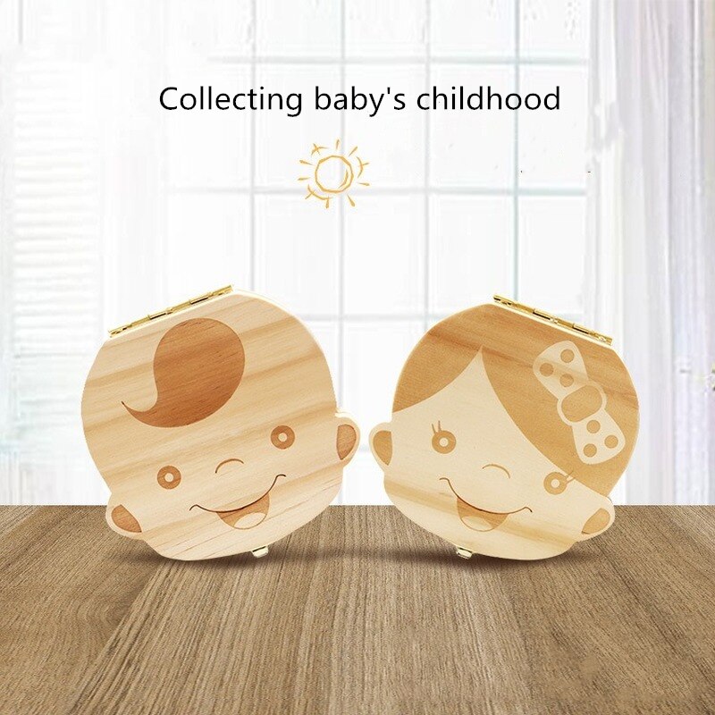 Houten Baby Jongen Baby Meisje Melktanden Opbergdoos Navelstreng Collectebus Creatieve Melk Tanden Baby Groei Gedenkteken Doos