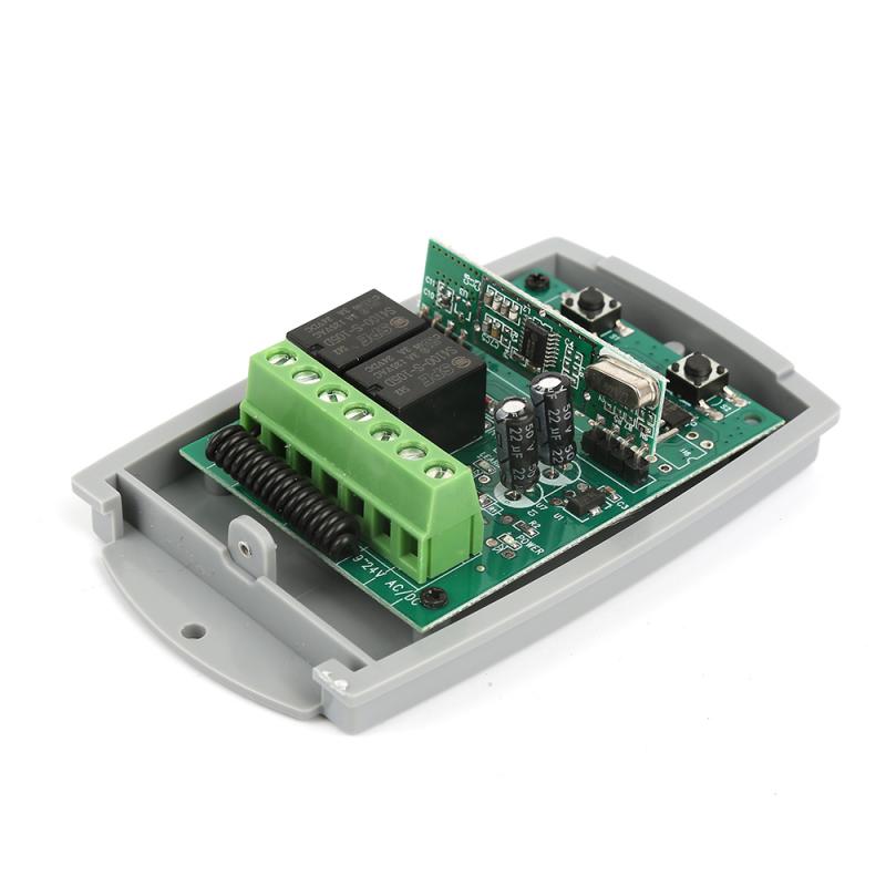 Universal 2 Channel Gate Garage Door Remote Control Receiver 433MHZ Fixed Code Remote Control and Rolling Code Receiver