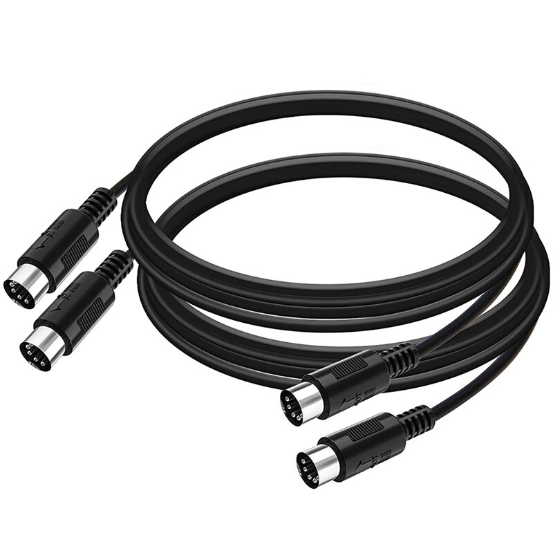 2-Pack 5-Pin DIN MIDI Cable, 3-Feet Male To Male 5-Pin MIDI Cable For MIDI Keyboard,Keyboard Synth,Rack Synth,Rack Synth: Default Title