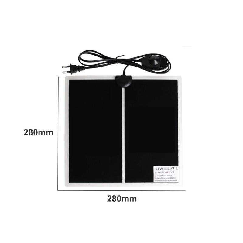 Alfombra de calentador de reptiles con temperatura ajustable con tres especificaciones de 5W 14W 20W manta eléctrica portátil para escalar mascotas: 14 EU