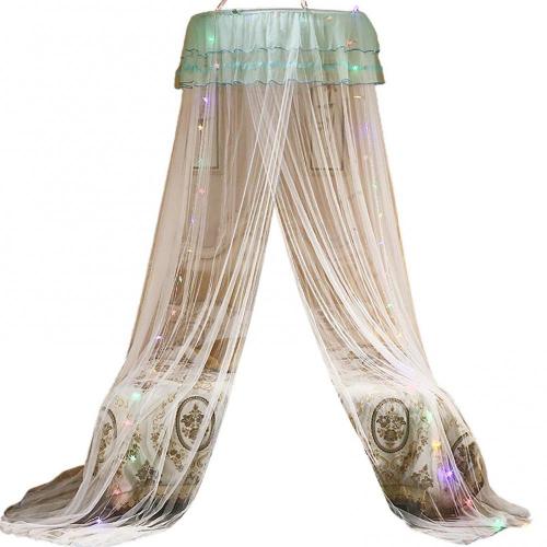 Ruffle Dome Ceiling Mosquito Net Princess Mesh Canopy Dust-proof Children&#39;s Bedroom Decor Free to install floor mosquito nets: white