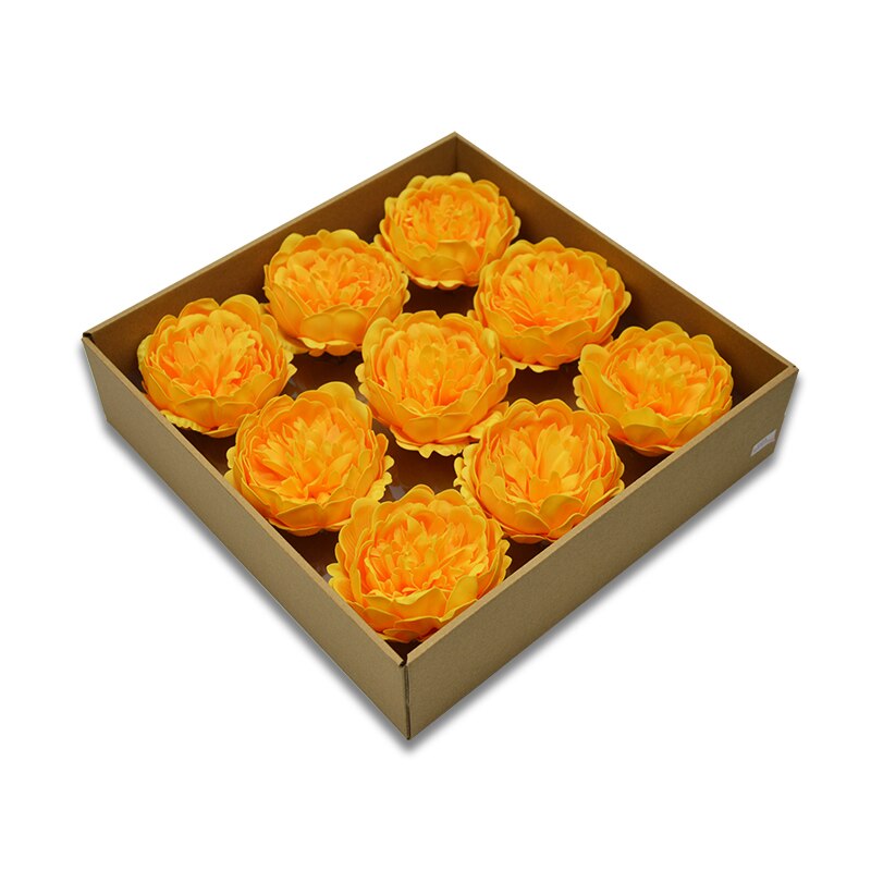 8cm pas cher nouvelle grande pivoine têtes beauté Rose mariage Bouquet décor à la maison savon à la main fleurs Art: yellow