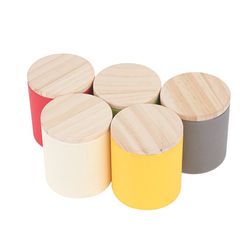 Nouvelle boîte à thé colorée couleur bonbon, couvercle en bois, petite boîte ronde en étain, de mariage, boîte de rangement vide, organisateur de Grain, 1 pièce